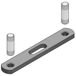 MEFA Doppelhalter mit Innengewinde, Achsabstand L 105 mm Anschluss M8 – 0763128