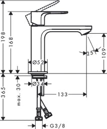 HANSGROHE HG Einhebel-Waschtischmischer Rebris S 110 CoolStart o.Zugstange chrom – 72520000