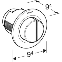 GEBERIT GE Fernbetaetigung Typ01 UP 2-Mengen weiss, vorragend, round – 116.044.11.1