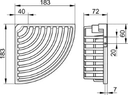 KEUCO Keuco Eckschwammkorb abnehmbar tief 263x180x72mm chrom – 24944010100