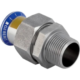 GEBERIT GE Mapress ES Gas Uebergangsverschr. UeWM CrNi, flachdichtend d28mm x R1 – 34437