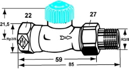 HEIMEIER Heimeier Thermostatventil Durchgangsform 3/8" – 2242-01.000