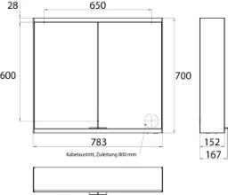 EMCO Emco Passion Koll.1 Lichtspiegelschr. AP, 2trg. 800 mm alu. – BPPABME1LS2