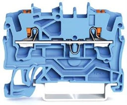 WAGO 2-Leiter-Durchgangsklemme mit Drücker 2,5 mm², blau – 2202-1204