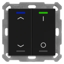 MDT KNX Taster Light 55 2-fach, RGBW, Schwarz matt, Jalousie_Schalten – BE-TAL550206.C1