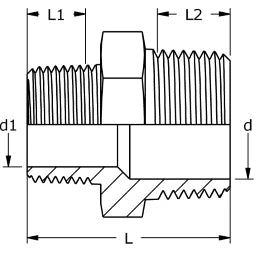 NORDS Nords Reduziernippel R-209 1/2"x1/4" Wkst.1.4404 / 316L – 11-0209-05