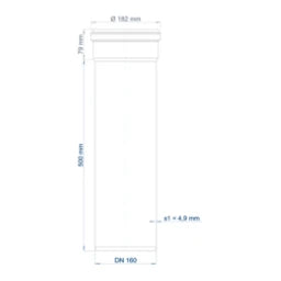 POLOPLAST PO Steckmuffenrohr POLO-KAL NG DN 160/500 – 02062