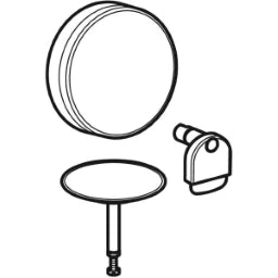 GEBERIT GE Fertigbauset Badewannenablauf, Split d52mm, mit Drehbet. u. Zulauf, sw matt – 150.481.14.1