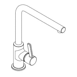 KLUDI Kludi L-INE-S Spültisch-Einhandmischer Schwenkauslauf, chrom – 408030575