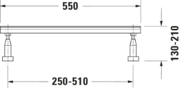 DURAVIT Duravit Fußgestell für Duschwanne mit Seitenlänge> 1500 mm, 3 Stück – 790105000000000