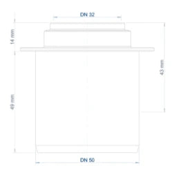 POLOPLAST PO Übergangsrohr kurz POLO-KAL DN 50/32 – 02202