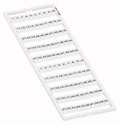WAGO WMB-Beschriftungskarte weiß waagrecht bedruckt 1 ... 50 (2x) aufrastbar weiß – 793-5566