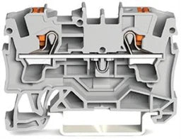 WAGO 2-Leiter-Durchgangsklemme mit Drücker 4 mm², grau – 2204-1201