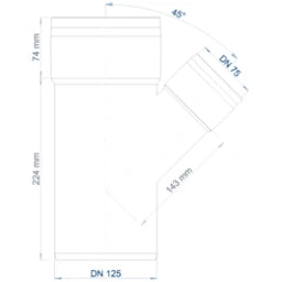 POLOPLAST PO Abzweig POLO-KAL XS DN 125/75/45Grad – 102233