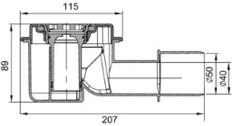 ACO ACO Showerdrain M Ablaufk. Sperrwasserh.50mm,Einb.125-165 mm,waagr. – 9010.81.20