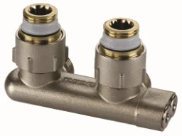 SIMPLEX Simplex Umlenkstueck E1/50 f. 1/2" IG E-form m. Absperrung vernickelt – F10077