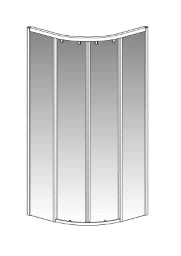 PALME Palme Drive 1.0 Runddusche 4-tlg. 90x90cm, Radius 55, Glas H1, silber – DXR490N/H1/20