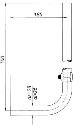 SCHMIEDL GS Klosettspülrohr 3/4" 28mm m.Pufferschelle – GS1100