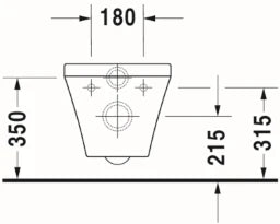 DURAVIT Duravit DuraStyle Wand-WC Tiefspüler 540mm, weiß – 2536090000