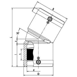 ALIAXIS Frialen E-Schweißwinkel W30 30° 2xMuffe da125mm SDR11 ÖVGW Wasser PN16 – 615274