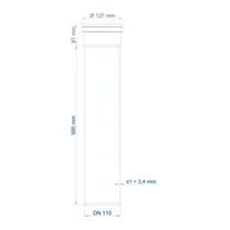 POLOPLAST PO Steckmuffenrohr POLO-KAL NG DN 110/500 – 02042