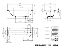 KALDEWEI Kaldewei Saniform Plus Wanne weiß 160x70 – 111700010001