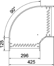 OBO Bogen 90° für Kabelrinne, horizontal 60x 300 Stahl bandverzinkt – 6036566
