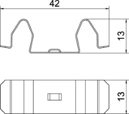 OBO Doppelklemme zur Formteilbefestigung 42x 13x13 Edelstahl, rostfrei A2 1.4310 blan – 6035998