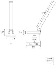 STEINBERG Steinberg Handbrausegarnitur mit integriertem Brauseanschlussbogen – 135 1670