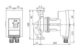 WILO Wilo Nassläufer-Hocheffizienzpumpe Yonos MAXO plus 30/0,5-7 PN6/10,90W – 2120603