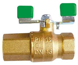HERZ Herz Kugelhahn Hebelgriff grün DN20 3/4" Messing m. Rückflussverhinderer – 2211012