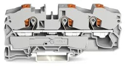 WAGO 3-Leiter-Durchgangsklemme mit Drücker 16 mm², grau – 2216-1301