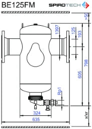 EDER SPIROTECH SpiroTrap Magnet DN125 mit Flansch (PN16), 10bar/110 C – 2100062