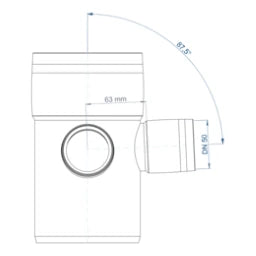 POLOPLAST PO Eckdoppelabzweig POLO-KAL XS DN 110/50/50/87Grad – 101540
