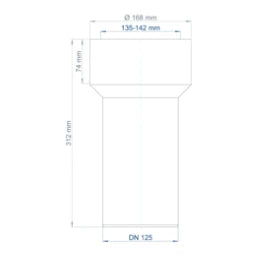 POLOPLAST PO Übergang von Muffe auf Spitzende anderer Werkst.POLO-KAL DN 125/135-142mm – 02853