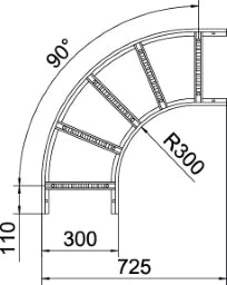 OBO Bogen 90° für Kabelleiter 60x300 Stahl b andverzinkt – 6225044