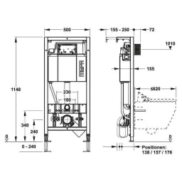 REHAU MEPA nextVIT WC-Element, mit WW-Set Typ A31 Dusch-WC mit WW-Set – 18965141815