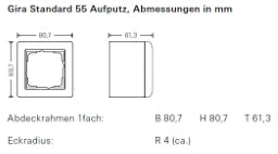 GIRA AP-Gehäuse 3fach mit Rahmen Standard 55 reinweiß glänzend – 106303