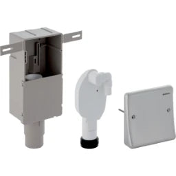 GEBERIT GE UP Siphon fuer Geraete mit UP-Kasten 1 Anschluss, Abdeckplatte Edelstahl – 152.232.00.1