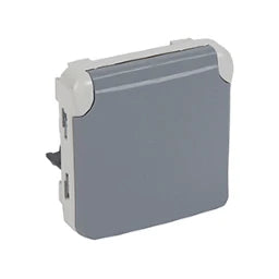 LEGRAND Steckdose (SL) 1-fach IP44 Feuchtraum Mo dular Plexo 55 grau – 069575