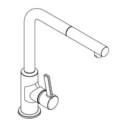 KLUDI Kludi L-INE-S Spültisch-Einhandmischer mit Auszugsauslauf, chrom – 408510575