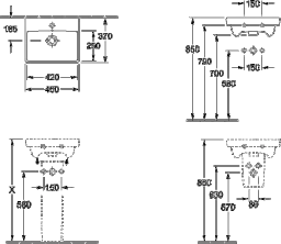 VILLEROY&BOCH V&B Avento Handwaschbecken 45cm mit ÜL, 1 HL, weiß – 73584501
