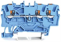 WAGO 3-Leiter-Durchgangsklemme mit Drücker 1,5 mm², blau – 2201-1304