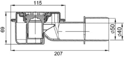 ACO ACO Showerdrain M Ablaufk. Sperrwasserh.30mm,Einb.115-165 mm,waagr. – 9010.81.21