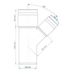 POLOPLAST PO Abzweig POLO-KAL XS DN 50/32/45Grad – 102209