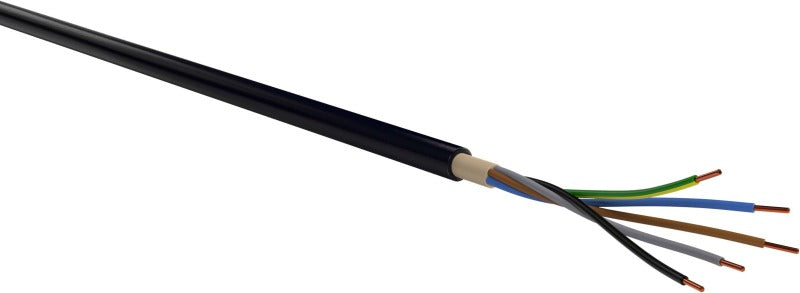 PVC-isolierte Starkstromkabel 0,6/1kV ein- und mehradrig E-YY 5X2,5 RE SW Ring 50 m