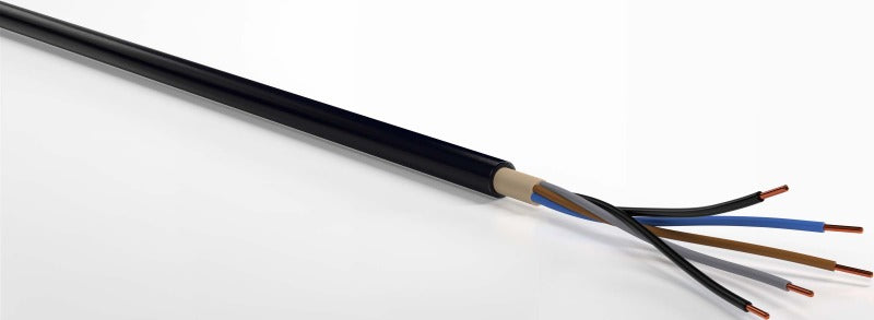 PVC-isolierte Starkstromkabel mit Kupferleiter und PE-Außenmante E-Y2Y 4X10 RE SW Schnittlänge