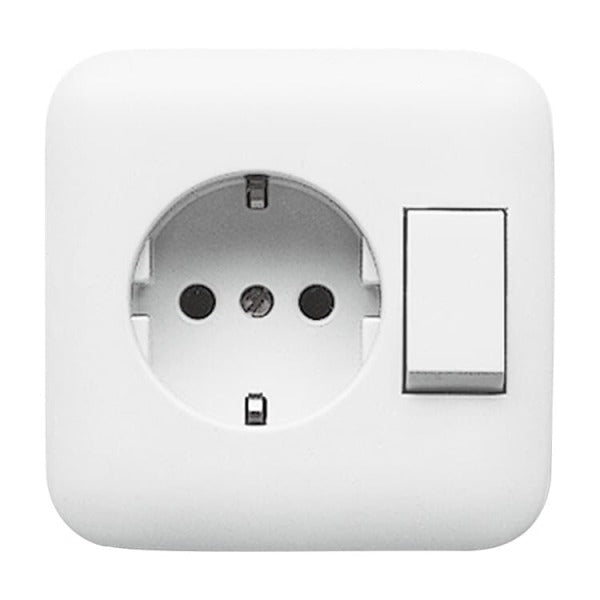 SCHUKO Steckdose Kombination mit integrierten Wippschalter alpinweiß - Reflex SI – 2CKA001611A0169
