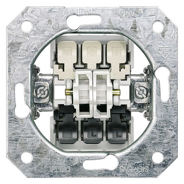 DELTA Taster-Geräteeinsatz, UP Doppeltaster, 1S 1Ö/1S 10A 250V. – 5TD2115