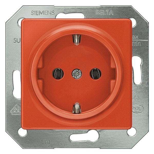 DELTA i-system, orange (ZSV) Schuko-Steckdose 10/16A 250V Mit schraubenlosen . – 5UB1513